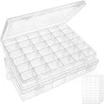 Outuxed 2pack 36 Grids Clear Plastic Organizer Box