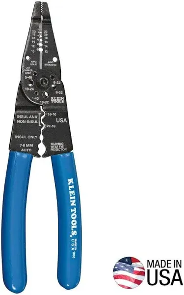 Klein Tools 1010 Multi Tool Long Nose Wire Cutter, Made in USA, Wire Crimper, St