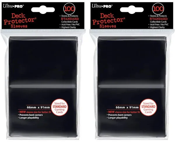 Ultra Pro Deck Protector Sleeves for Standard Size Cards | Black | 200-Count