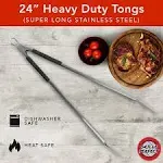 Grill Tongs 24-Inch Super Long Extra Heavy Duty for Grilling and Barbecue Heat