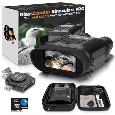 Pro Night Vision Binoculars - Digital Infrared, 4&#034; Screen, 2X Zoom - Essentia...