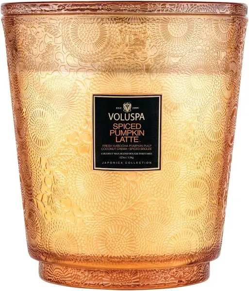 Voluspa Spiced Pumpkin Latte 5 Wick Hearth Candle