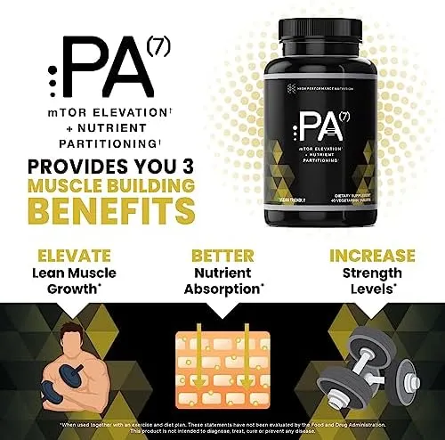 HPN PA(7) Phosphatidic Acid Muscle Builder Top Natural Muscle Builder - Boost mTOR | Build Mass and Strength from Your Workout | 10 Day Supply