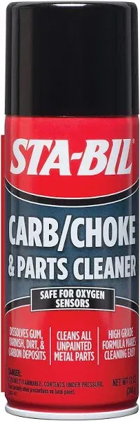 STA-BIL Carb/Choke & Parts Cleaner - Safe For Oxygen Sensors - Dissolves Gum, Varnish, Dirt, & Carbon Deposits - Cleans unpainted Metal Parts - High Grade Formula, 12.5 oz (22005)