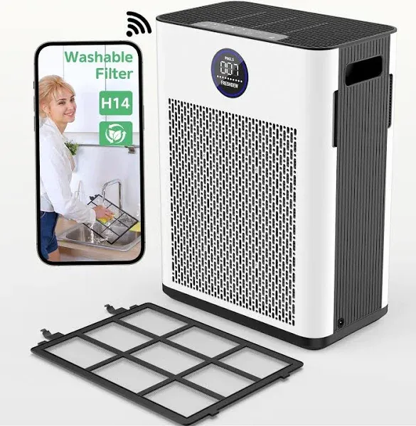 Air Purifiers,FRES<wbr/>HDEW Air Purifiers for Home Up to 2300ft² With Double-sid