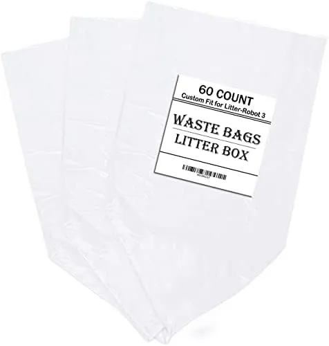 Waste Drawer Liners Compatible with Litter Robot 3 60 Count Waste Bags