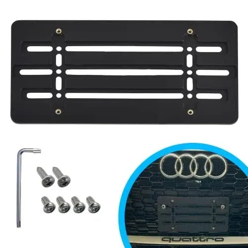 Trunknets Inc Front Bumper License Plate Bracket for Audi & 6 Secure Screws & WR