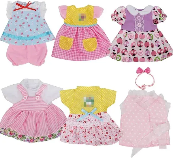 Baby Doll Clothes - 6 Sets Girl Doll Clothes Dress for 10 11 12 Inch Doll, Baby Doll Clothes - Doll Outfits Accessories for Baby Doll Girl