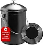 Epica Countertop Compost Bin Kitchen | 1.3 Gallon | Odorless Composting Bin with Carbon Filters | Indoor Compost Bin with Lid | Stainless Steel