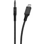 Scosche Hookup Premium Audio Cable, 3.5mm, Braided for Lightning, Space Gray, 4 Feet