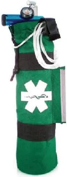 LINE2design Oxygen Cylinder Sleeve Bag - EMS First Responder Emergency Medical Oxygen Bag Portable Travel Size Cylinder Holder with Star of Life Logo - Two Adjustable Side Straps - Navy