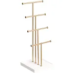 Amazon Basics Four-Tier Jewelry Tree Stand - Walnut/Black