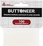 Buttoneer Button Fastening System – *FITS New BUTTONEER Tool* Natural Colored Nylon Fastener Refills, 100 Pieces