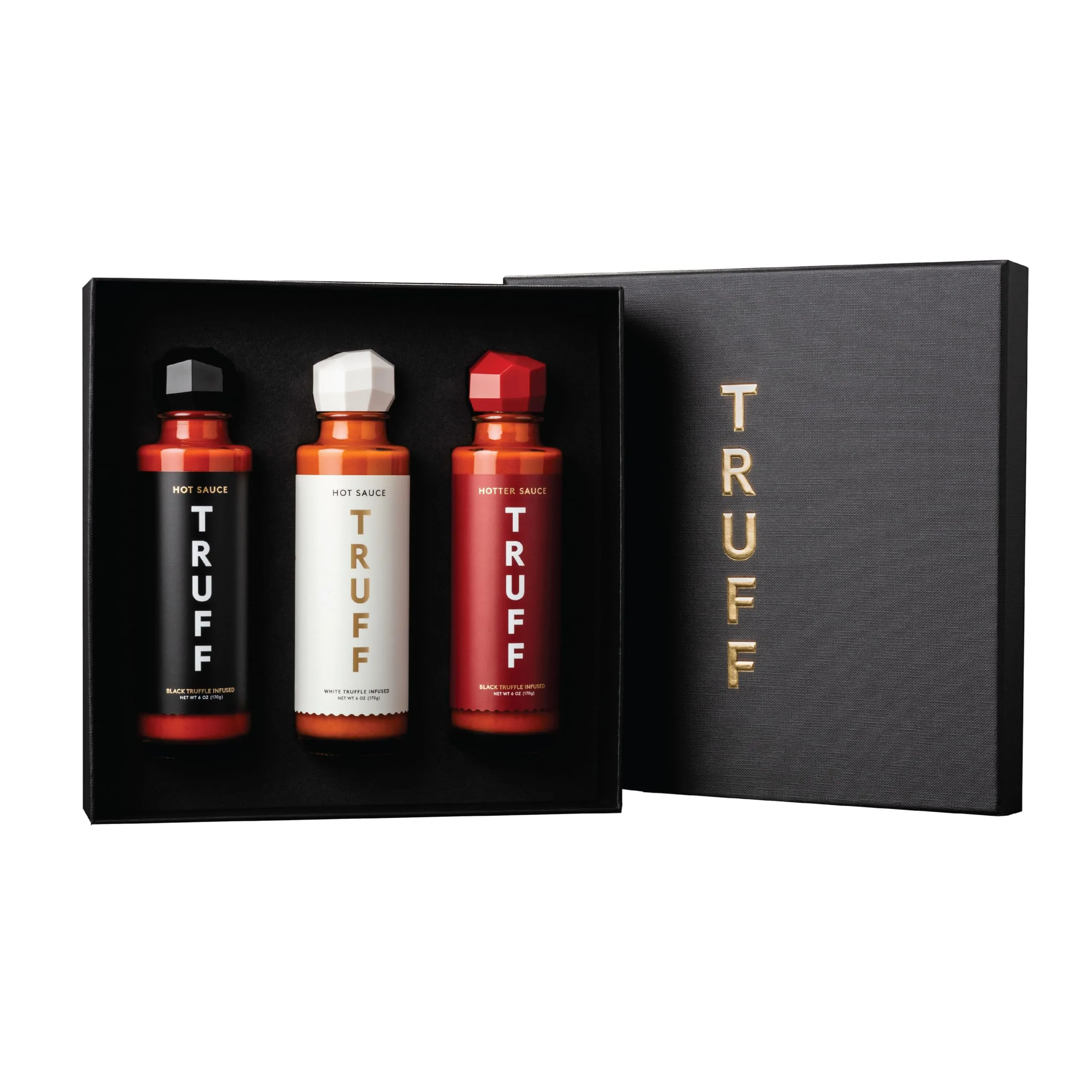 TRUFF Hot Sauce Variety Pack, Gourmet Hot Sauce Set of Original, Hotter and Limited White Edition, Unique Flavor Experiences with Truffle, 3-Bottle Bundle, 3ct 6oz bottles