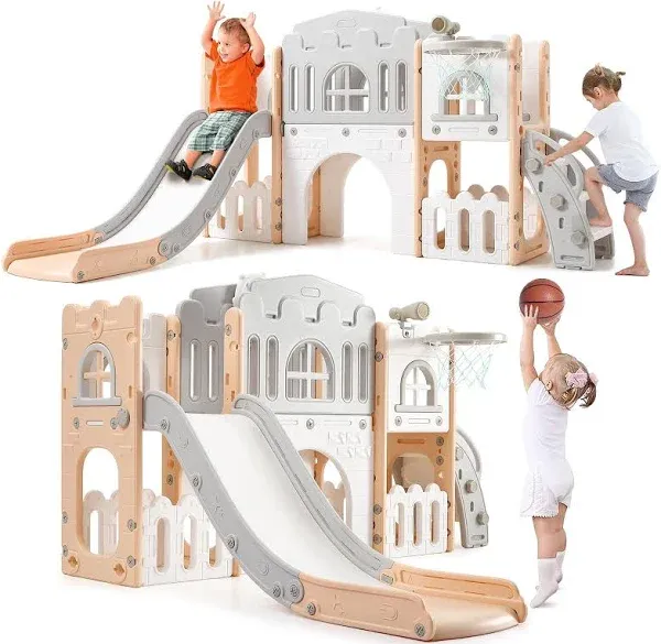 GARVEE Toddler Slide Playground Fun 8-in-1 Set - Indoor & Outdoor Play