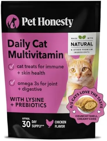 Pet Honesty Multivitamin Supplement Dual Texture Chews for Cats (3.7 oz)