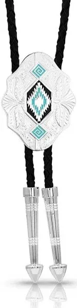 Montana Silversmiths Ladies Southwest Skies Silver & Black Bolo Tie BT190TQ