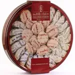 Zalatimo Sweets Since 1860, 100% All Natural Assorted Mamoul Shortbread Cookies, Round Gift Tin, Slightly Sweet Cookies, Pistachio, Walnuts, Dates, No Preservatives, No Additives, 2.2Lbs