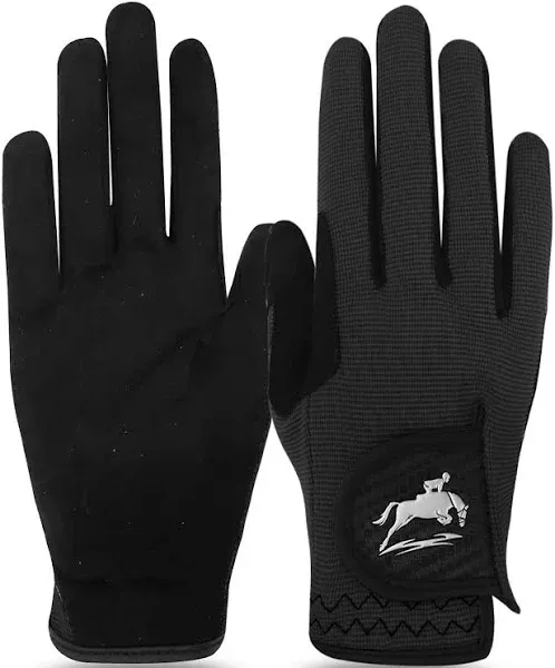 FINGER TEN Horse Riding Gloves Equestrian Women Kids for Girls Boys Mesh Breathable Lightweight Color Pack, Comfortable Grip for Summer