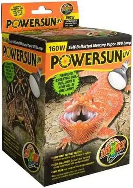 Zoo Med PowerSun Mercury Vapor Heat Light - UVA &amp; UVB Lighting Terrarium Bulb