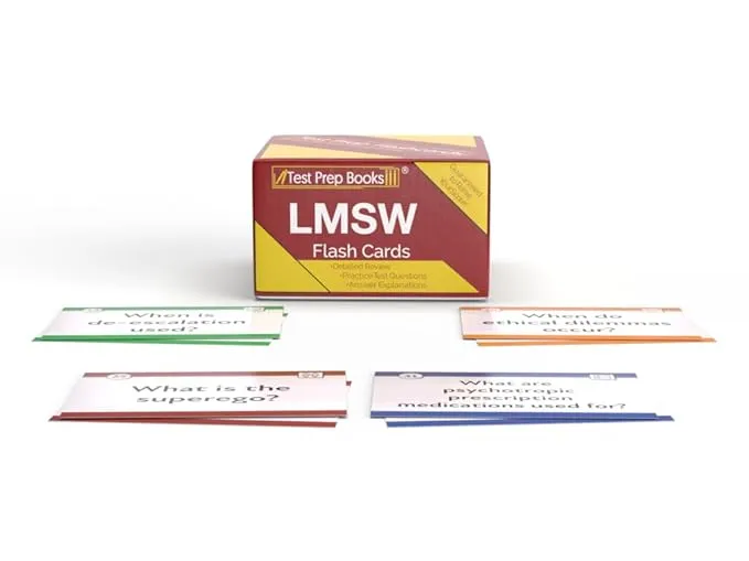 LMSW Exam Prep 2022 and 2023 Flash Cards: ASWB Masters Social Work Flashcard Study Guide with Practice Test Questions [Full Color Cards] (Cards)