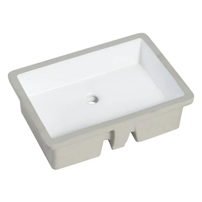 MEJE 19.5&#034; /21&#034; Undermount Bathroom Sink Ceramic Vessel Vanity Rectangle White