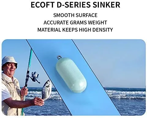 ECOFT Lead Free Fishing Sinkers and Weights Coated Raindrop Weights Bank Sinkers