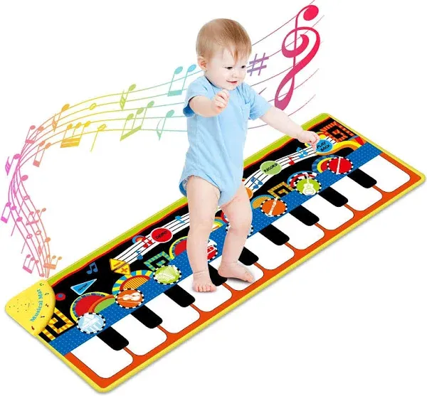 Cyiecw Piano Music Mat Keyboard Play Mat Music Dance Mat with 19 Keys Piano Mat