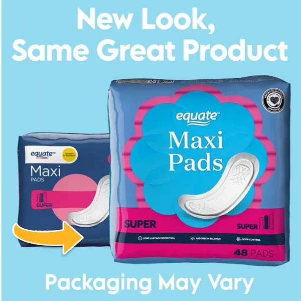 Maxi Pads for Women from Equ_ate, Super 48 Count