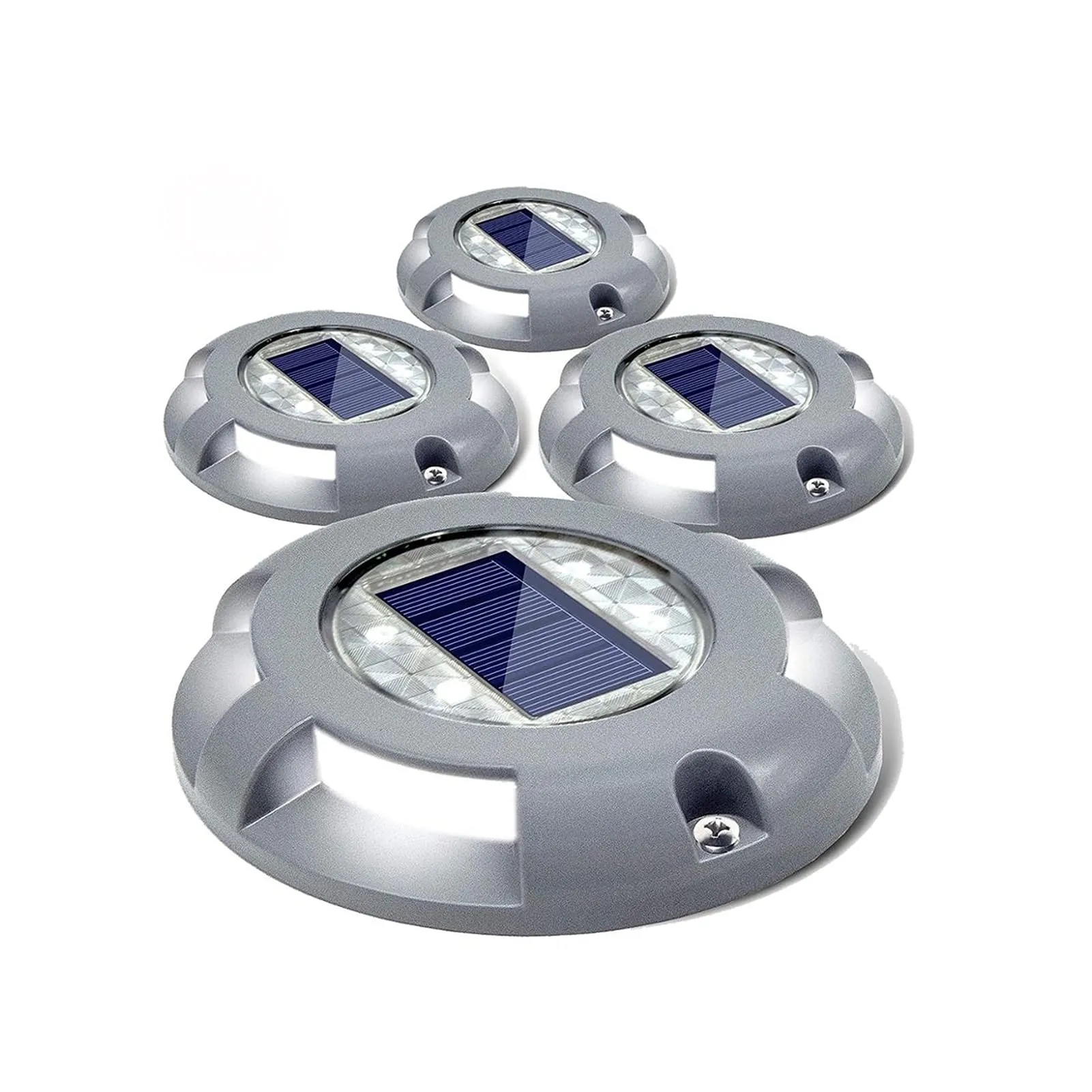 4 Pack Blue Solar Deck LED Lights Outdoor Waterproof for Step Stair Garden