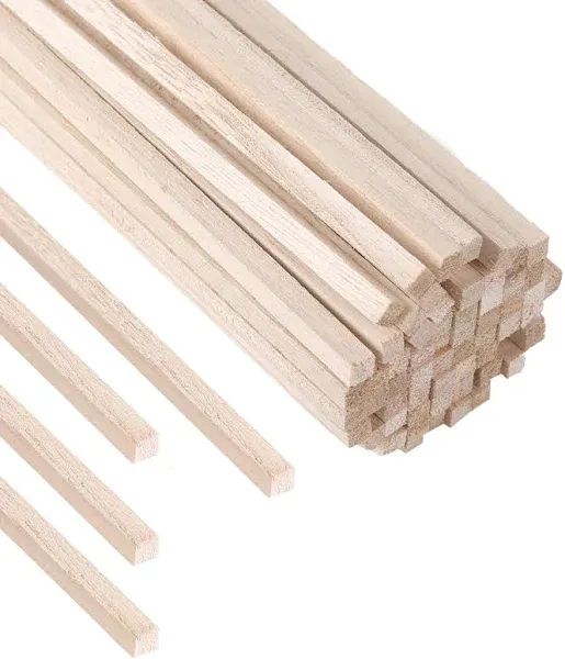 30-Pack Hardwood Square Dowel Rods for DIY Projects - Smooth & Sturdy Wood Sticks - Versatile Uses