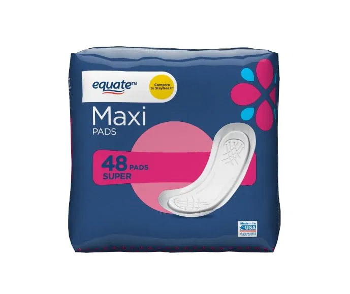 Equate Maxi Pads, Super (48 Count)