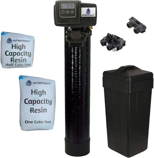 AFWFilters Built Fleck 48,000 Water Softener System with 5600sxt Digital metered Valve 1" Yoke