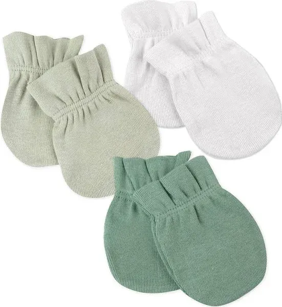 HonestBaby Multipack Baby Cap Hats and Mitts Sets No Scratch Mittens 100% Organic Cotton for Newborn Boys, Girls, Unisex