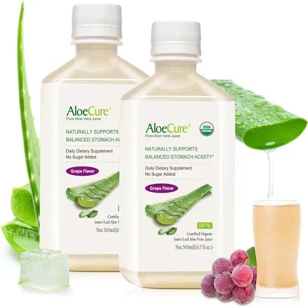 AloeCure Pure Aloe Vera Juice Grape Flavor