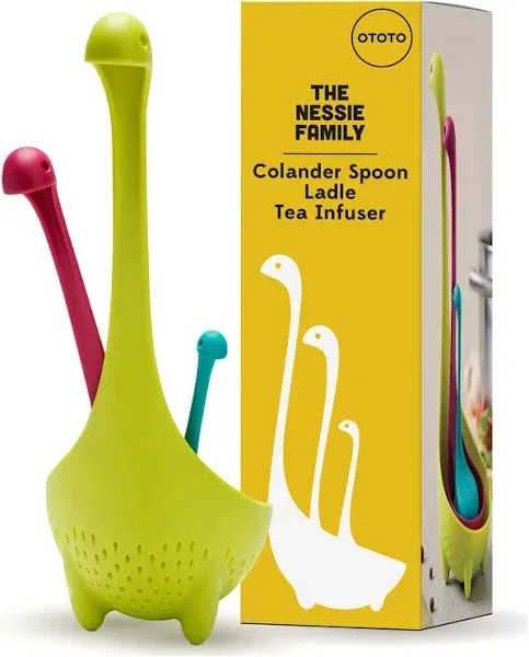 Ototo Spoons Nessie Family- Colander Spoon, Ladle, Tea Infuser 3 Piece Set NEW