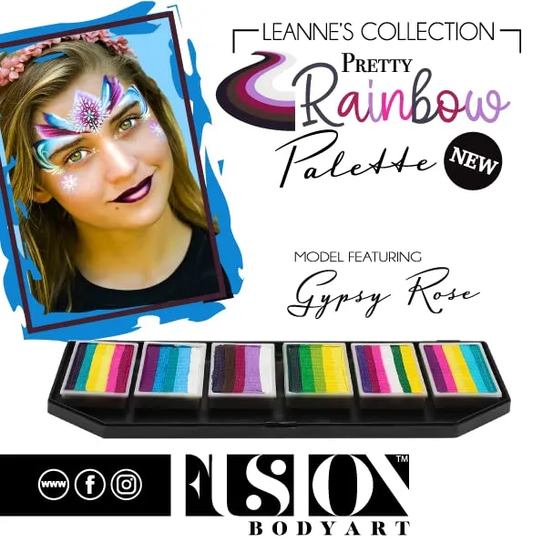 Fusion Body Art Leanne's Pretty Rainbow Face Painting Palette