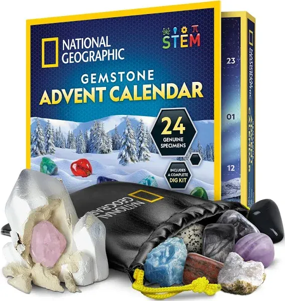 National Geographic Gemstone Advent Calendar -  with 24 Gemstones NEW