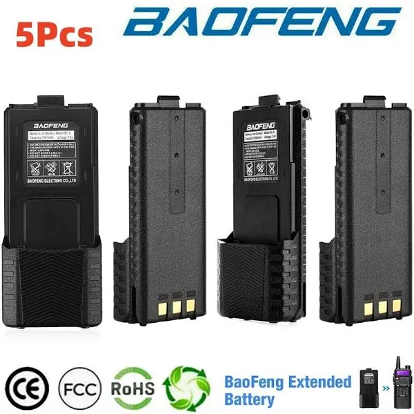 BAOFENG BL-5L High Capacity 3800mAh Li-ion Battery Pack with Type-C Charging, Compatible with UV-5X3, BF-F8HP, and UV-5R Radios