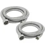 2-Pack 36&#034; Length x 3/8&#034; Comp x 1/2&#034; FIP Faucet Hose Connector, Stainless S...