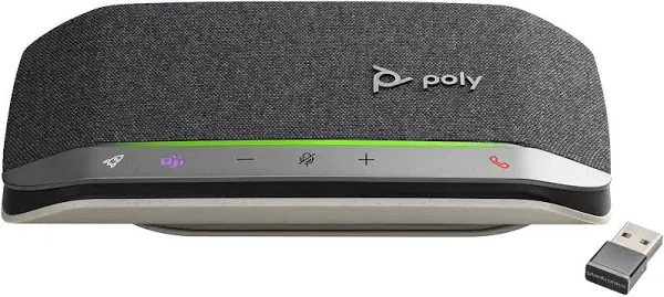 Poly Sync 20+ USB-C, Speakerphone, Silver/Black with BT600C (772D0AA) | Staples