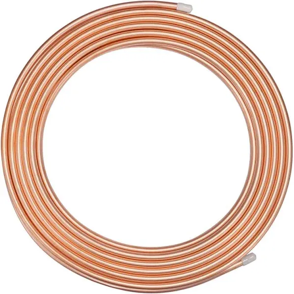 BELLA BAYS Copper Tubing 1/4" OD x 0.194" ID x 100Ft, 99.9% C12200 ASTM B280 Refrigeration ACR Tubing Seamless Soft Coil Round T2 Pure Copper Tube for HVAC System, Refrigerators, Industry, DIY