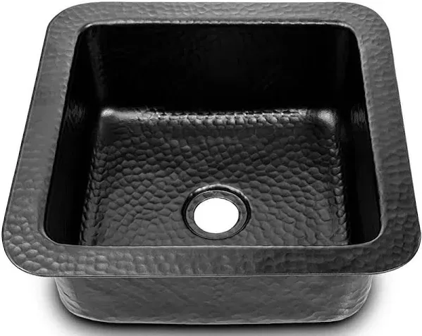 Monarch Matte Black Hand Hammered Glasgow Dual Mount Bar Prep Sink (12 inches)