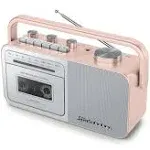 Studebaker SB2130RG Portable Cassette Player/Recorder with AM/FM Radio - Rose Gold