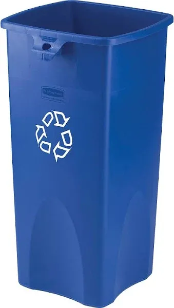 Rubbermaid Commercial Untouchable Square Recycling Container FG356973BLUE