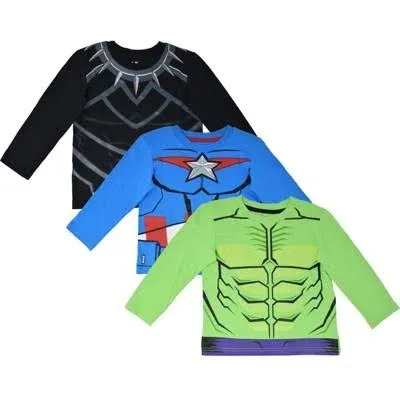 Marvel Avengers Black Panther Captain America Hulk Long Sleeve T-Shirts