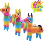 Mini Donkey Pinatas Rainbow Color 3 Pcs