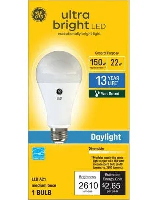 GE 150W Ultra Bright A21 LED Light Bulb