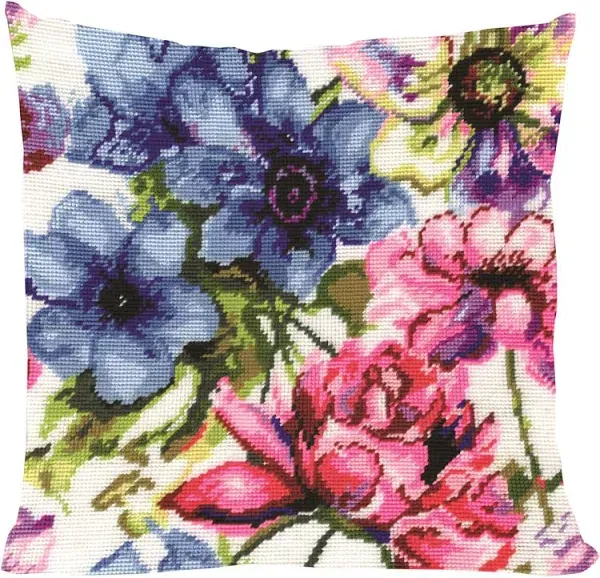 Design Works Watercolor Floral Needlepoint Kit