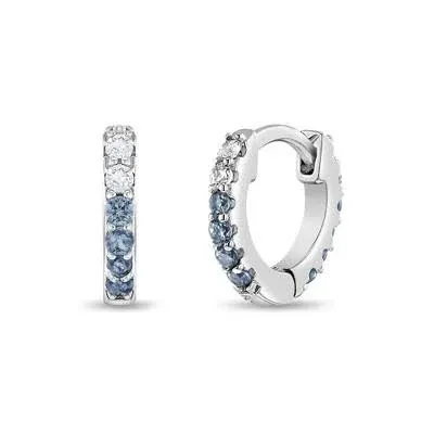 Girl's Double Sided Prong CZ Hoop Earrings